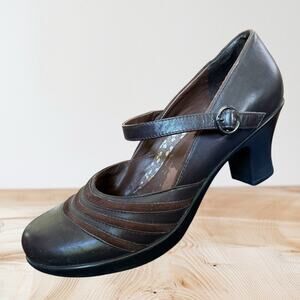 Dansko Shoes BECKY NAPPA Brown Leather Mary Janes Pumps Women US 9 / EU 40